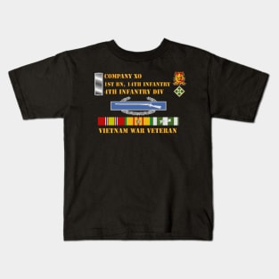 1st Bn 14th Inf - 4th ID - Company XO - Vietnam Vet Kids T-Shirt